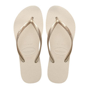 Slim Flatform  teenslippers beige