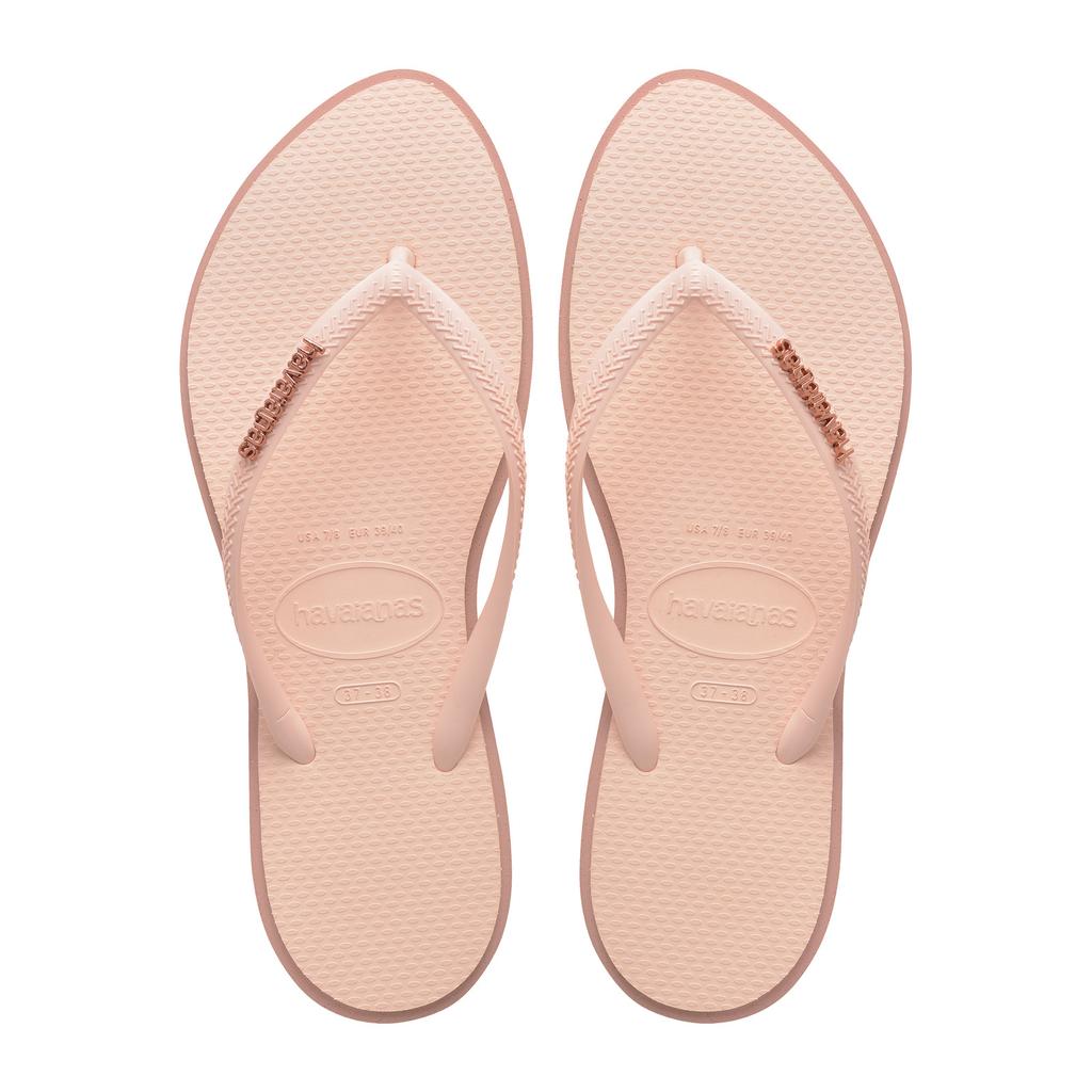 Lichtroze dames Havaianas Slim Point teenslippers van 100% pvc