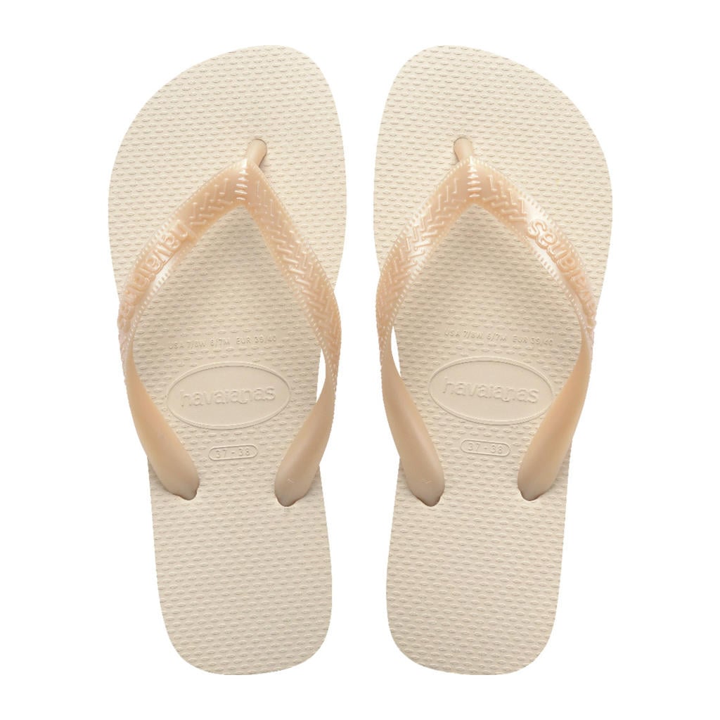 Beige dames Havaianas Top Senses teenslippers van rubber