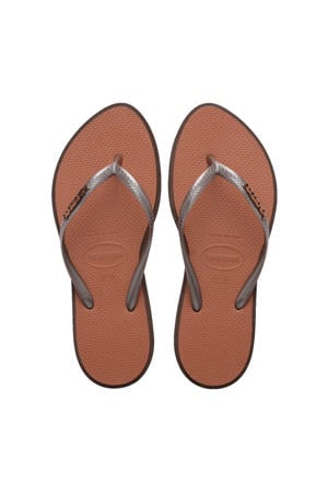 Slim Point teenslippers donkerbruin