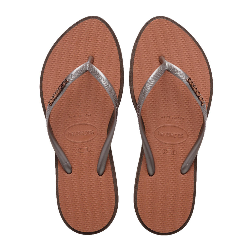 Donkerblauwe dames Havaianas Slim Point teenslippers van 100% pvc