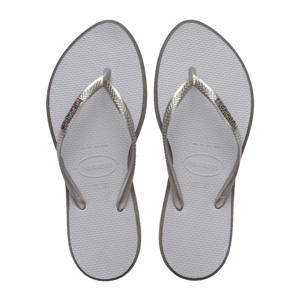 Slim Point teenslippers staalgrijs