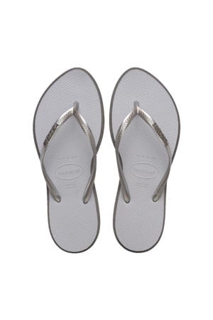 Slim Point teenslippers staalgrijs