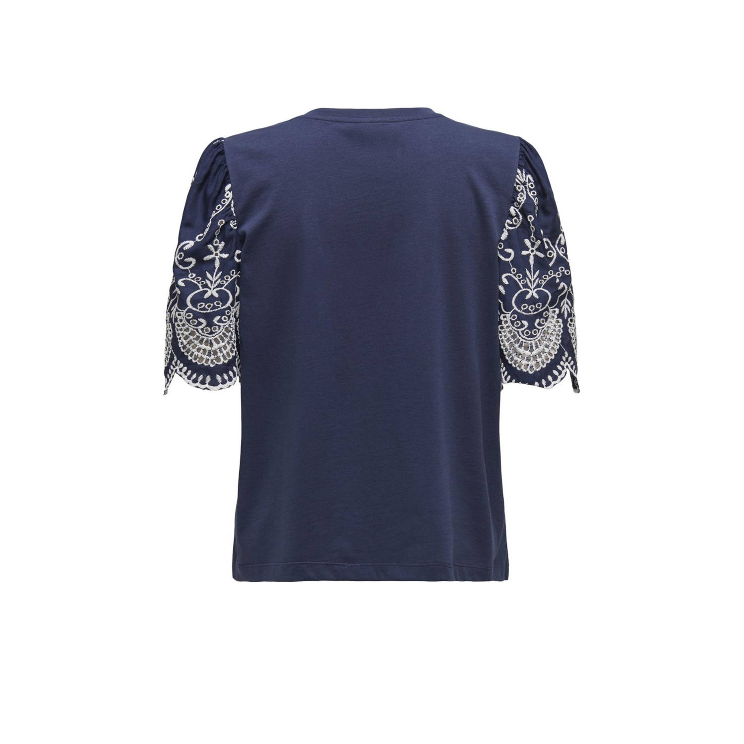 JDY top donkerblauw broderie