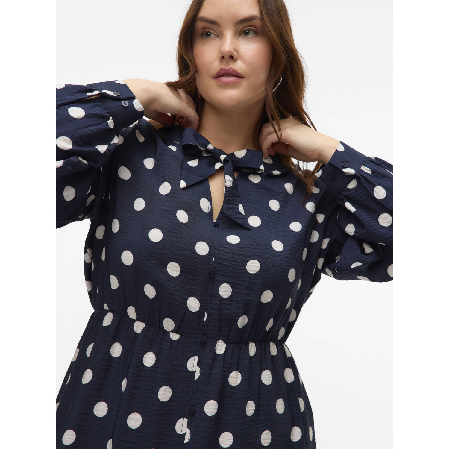 VERO MODA CURVE blousejurk donkerblauw