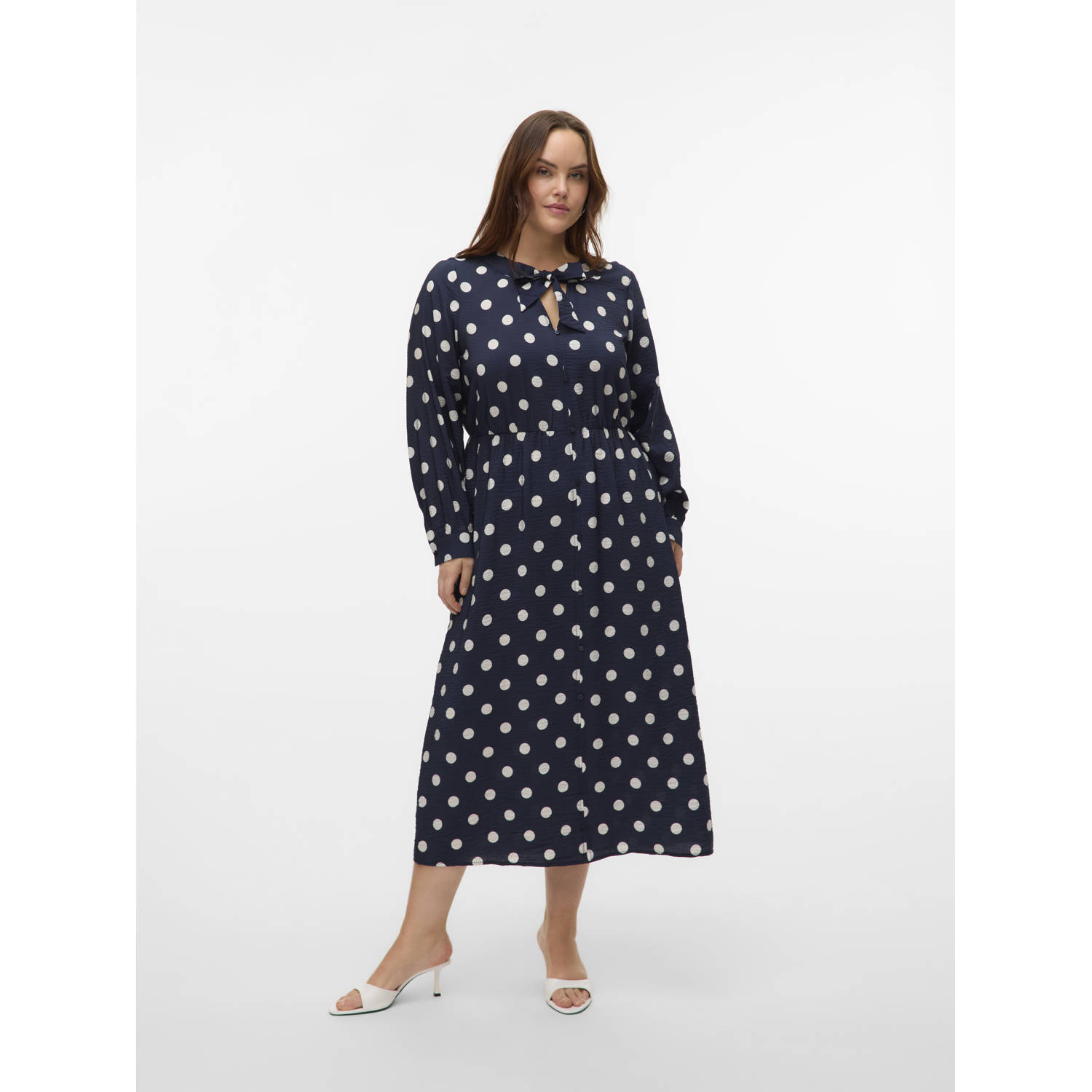VERO MODA CURVE blousejurk donkerblauw