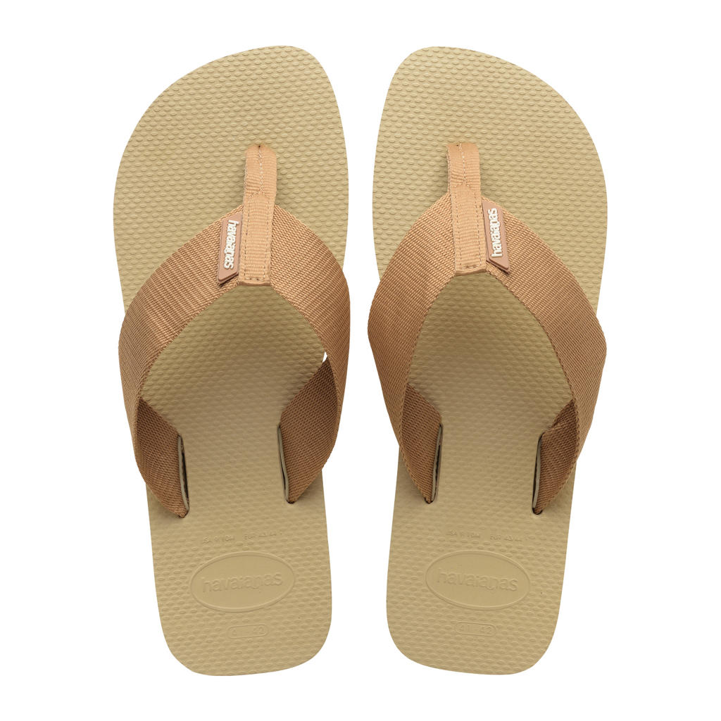 Zandkleurige heren Havaianas Urban Basic Material teenslippers van 100% polyester
