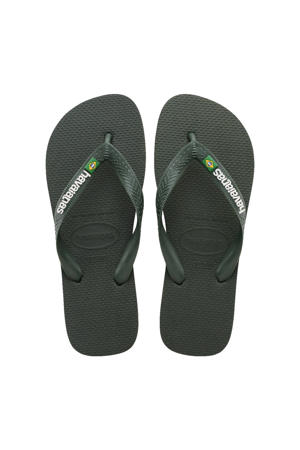 Brasil Logo teenslippers olijfgroen