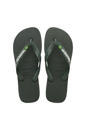 Brasil Logo teenslippers olijfgroen