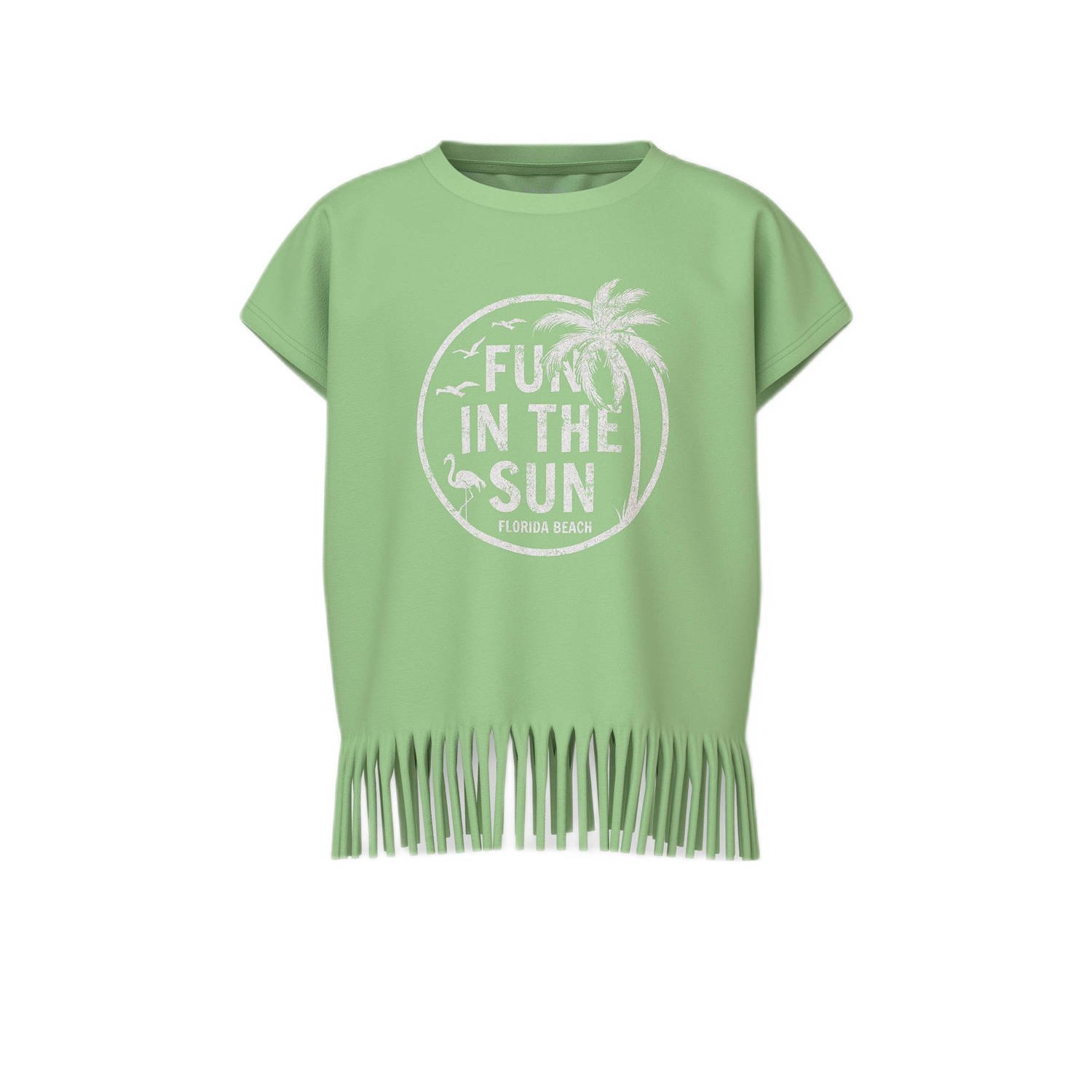 NAME IT KIDS T-shirt set van 2 groen wit