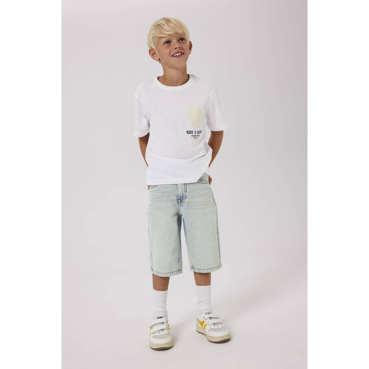 NAME IT KIDS loose denim short light blue denim