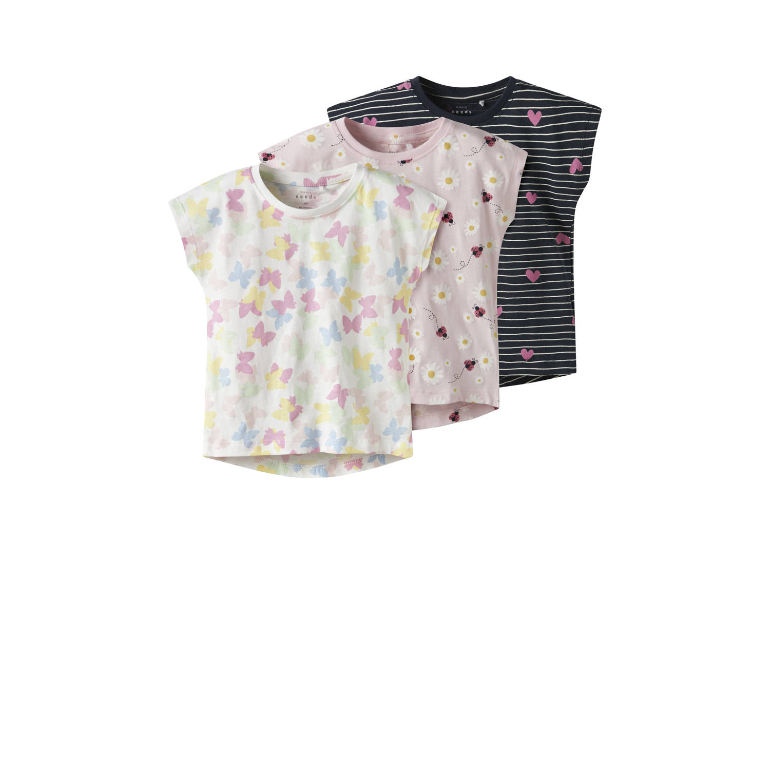 NAME IT MINI T-shirt set van 3 roze