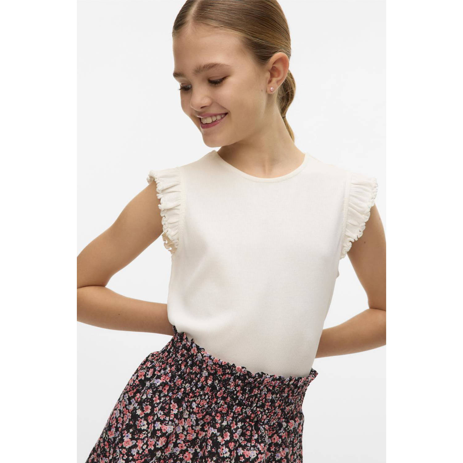 VERO MODA GIRL mouwloze top wit