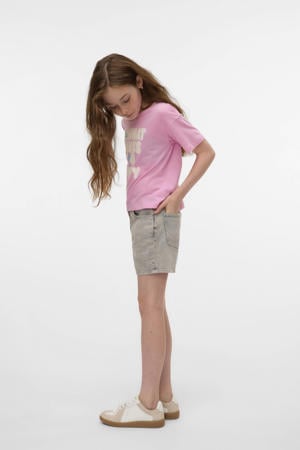loose denim short grey denim