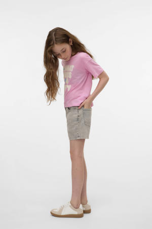 loose denim short grey denim