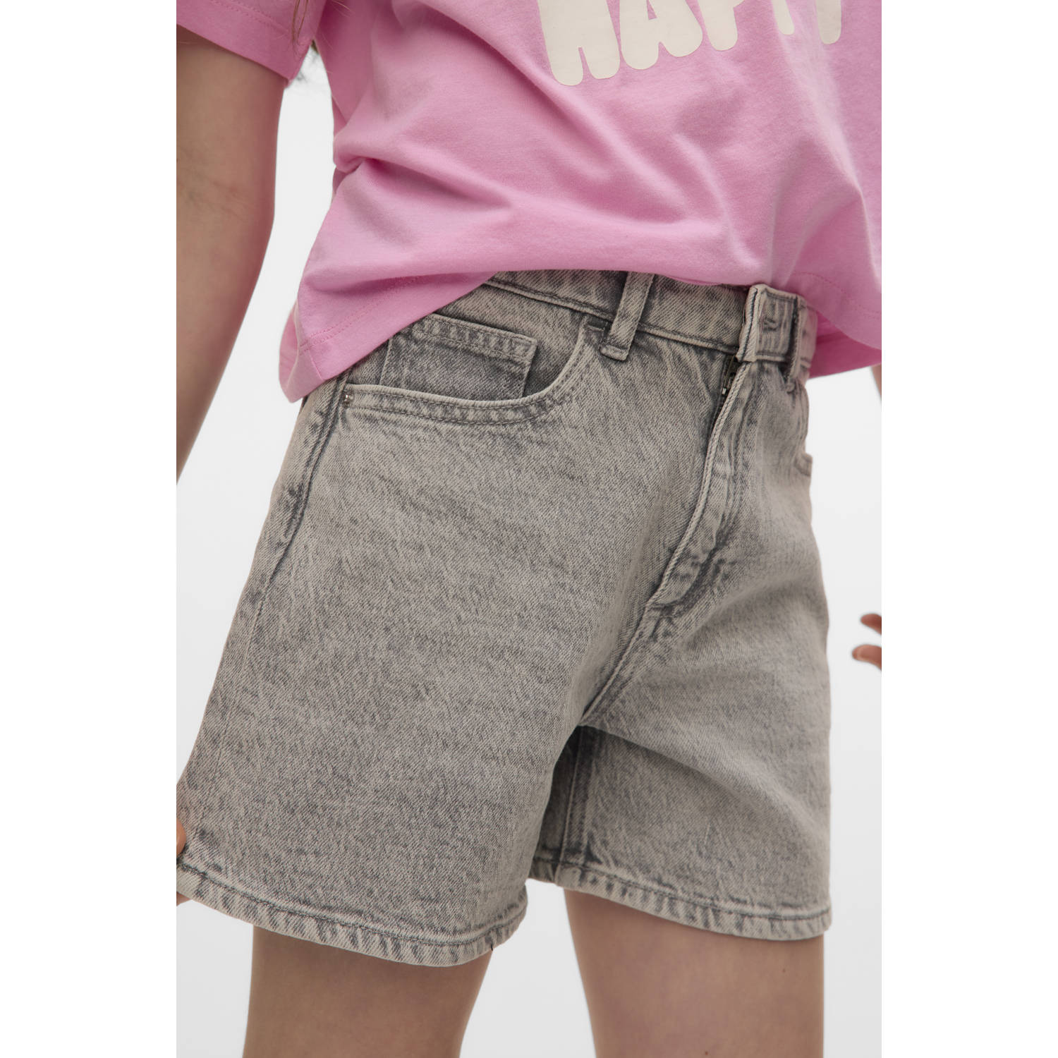 VERO MODA GIRL loose denim short grey denim