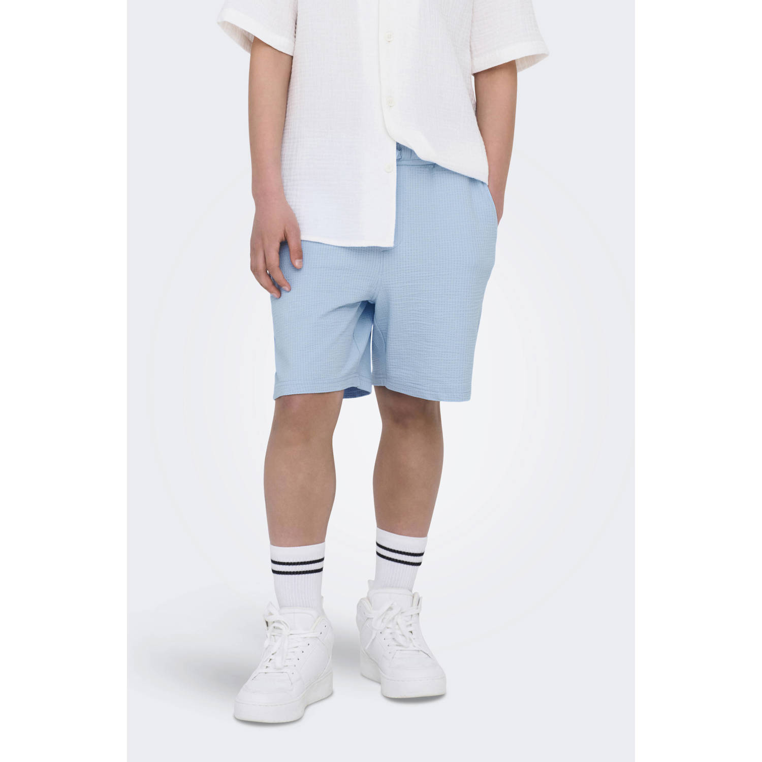 ONLY & SONS JUNIOR regular casual short lichtblauw