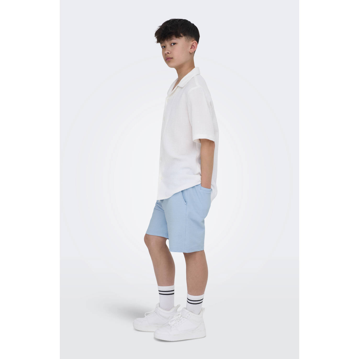 ONLY & SONS JUNIOR regular casual short lichtblauw