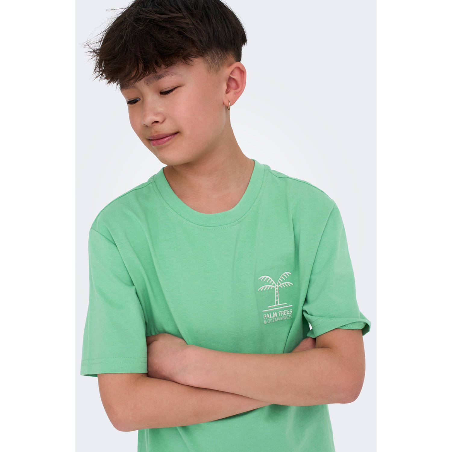 ONLY & SONS JUNIOR T-shirt lichtgroen