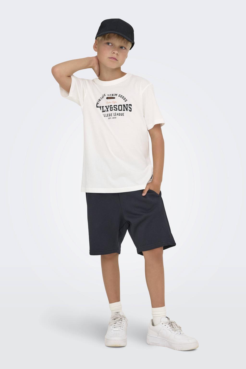 ONLY & SONS JUNIOR regular sweatshort zwart