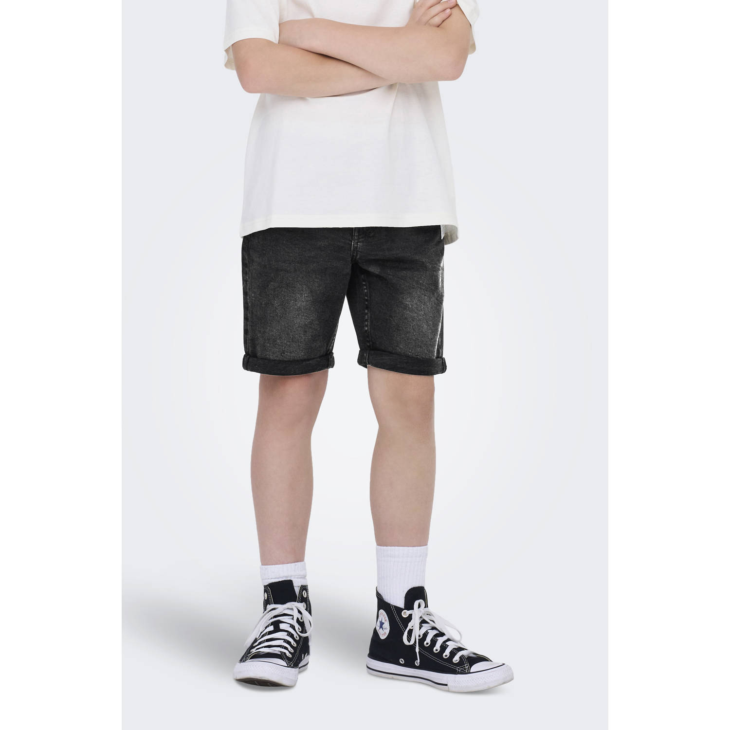 ONLY & SONS JUNIOR regular denim short black denim