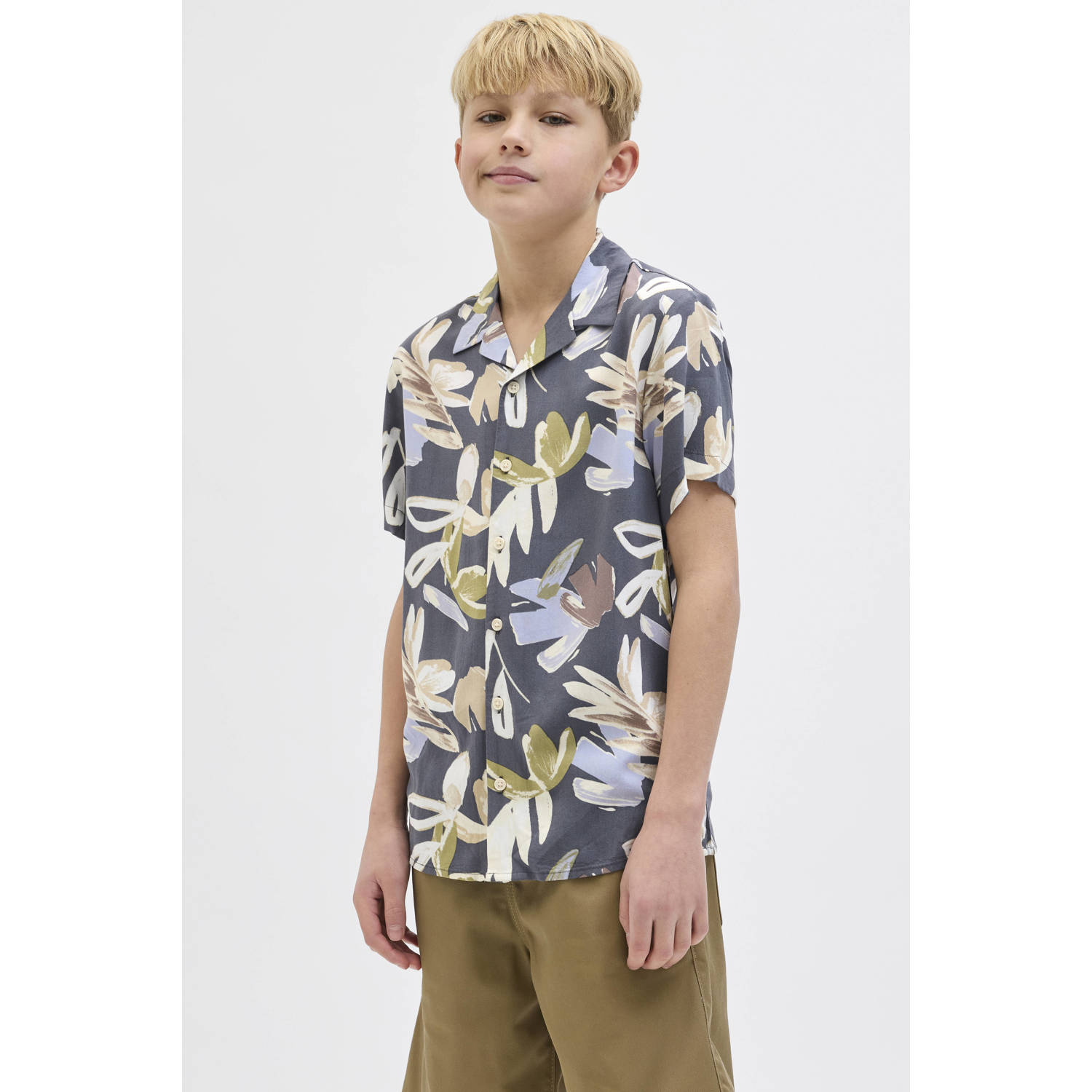 JACK & JONES JUNIOR overhemd grijs
