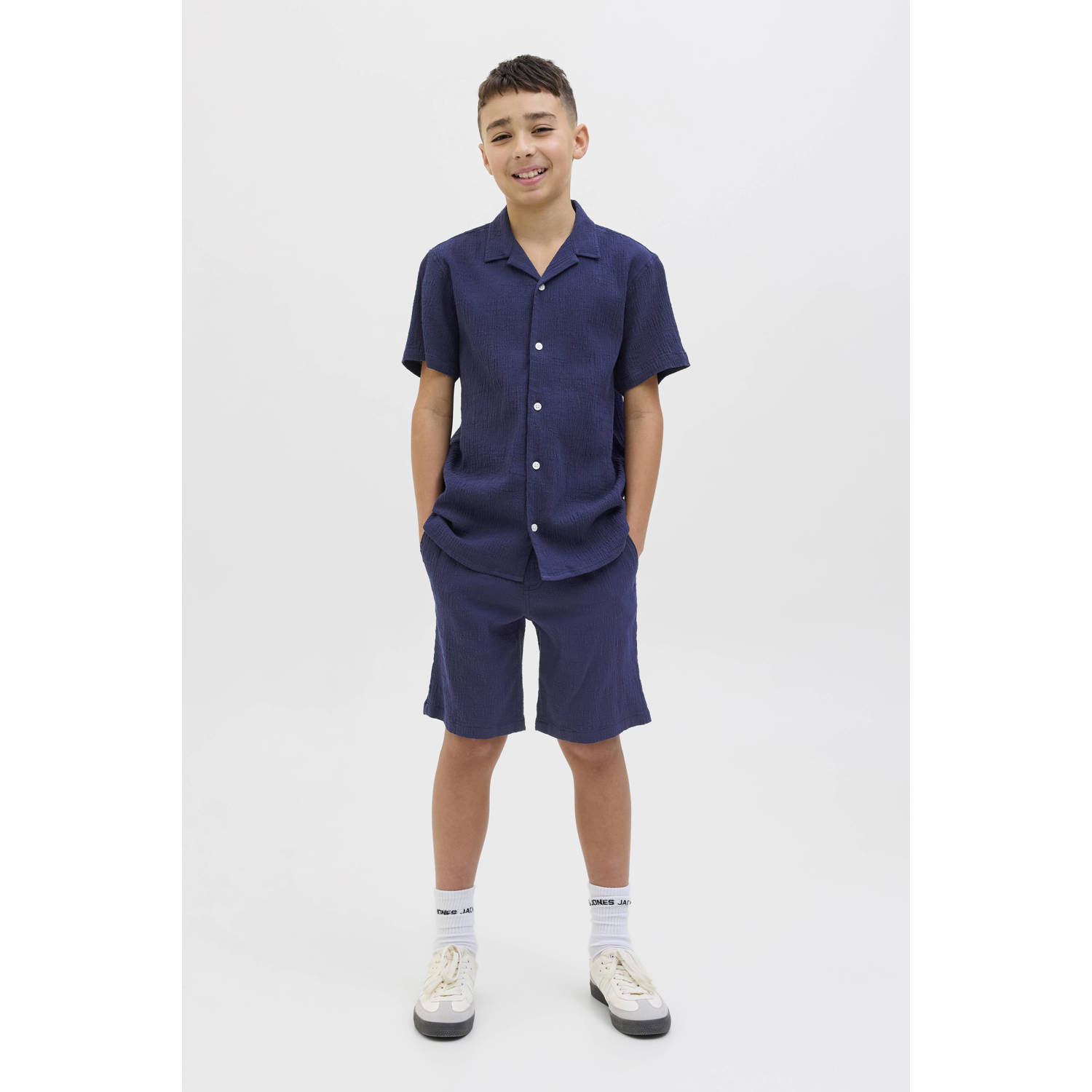 JACK & JONES JUNIOR casual short donkerblauw