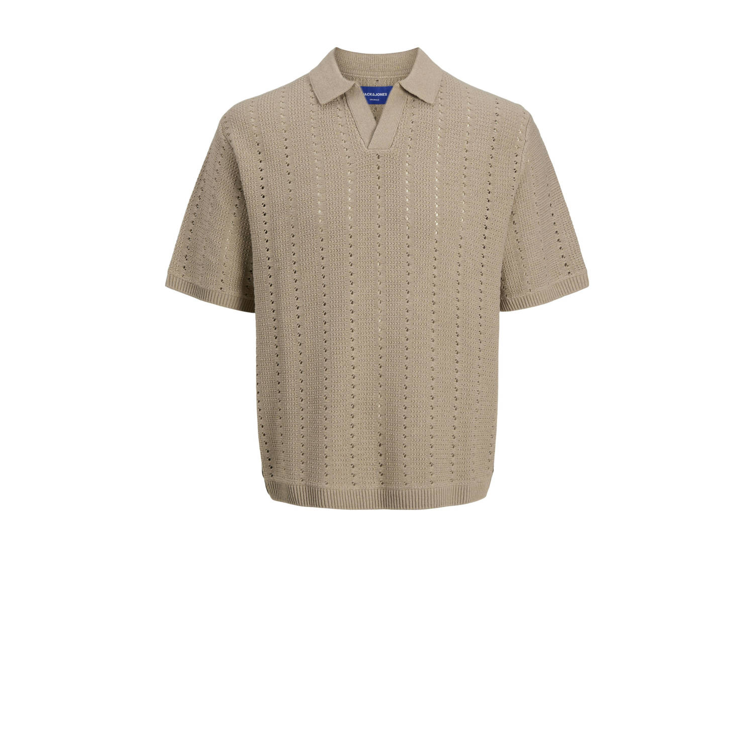 JACK & JONES JUNIOR polo lichtbruin gebreid