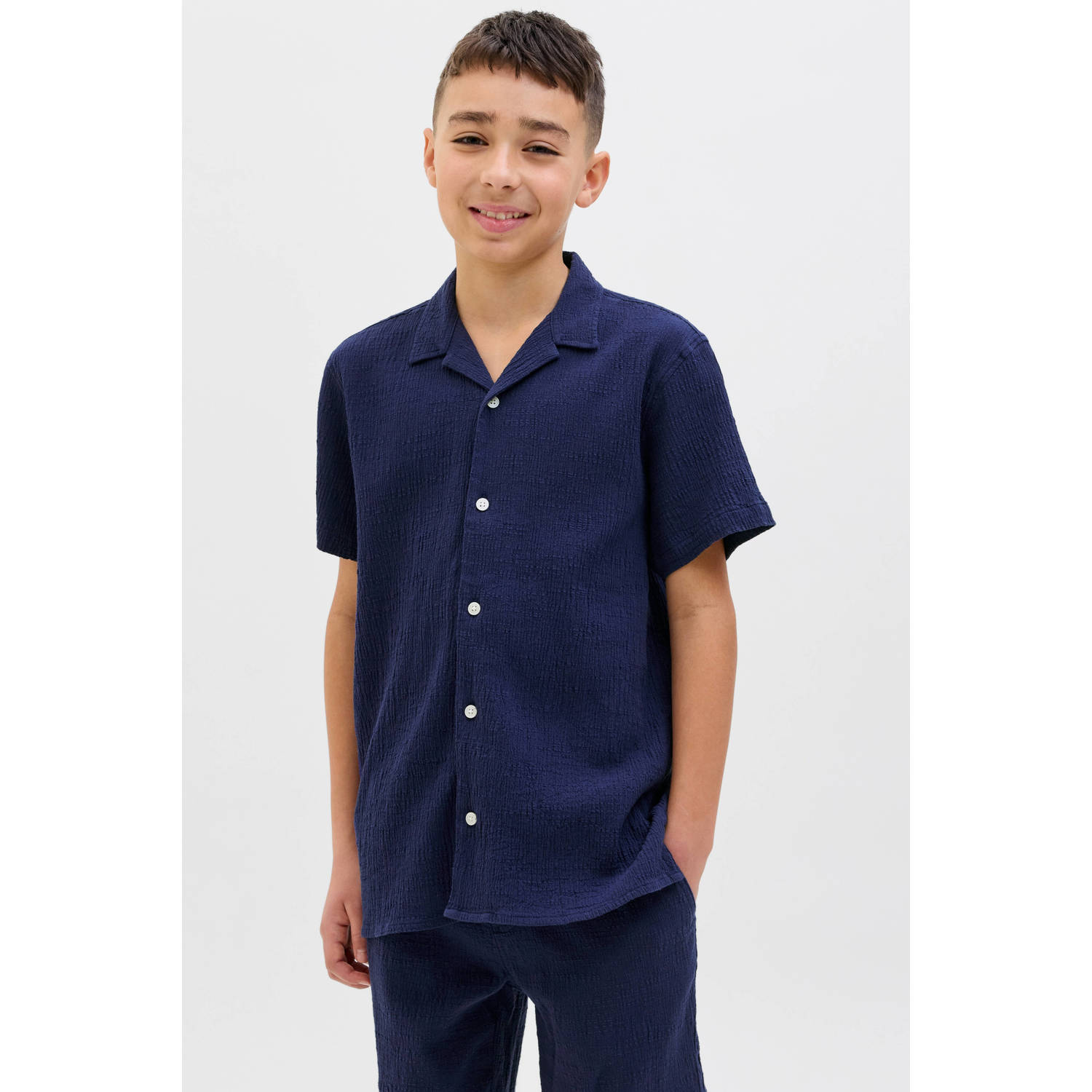 JACK & JONES JUNIOR overhemd donkerblauw