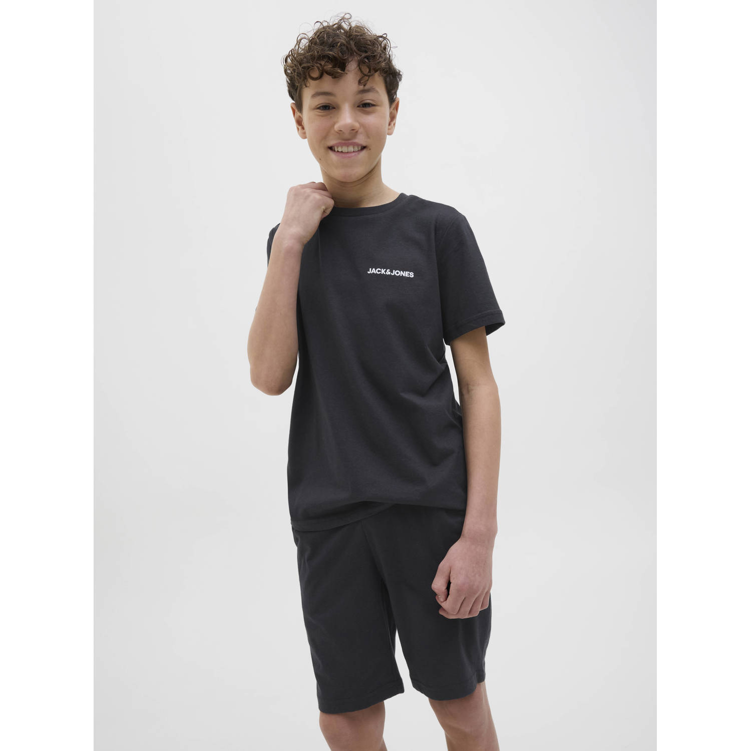 JACK & JONES JUNIOR T-shirt met korte broek zwart