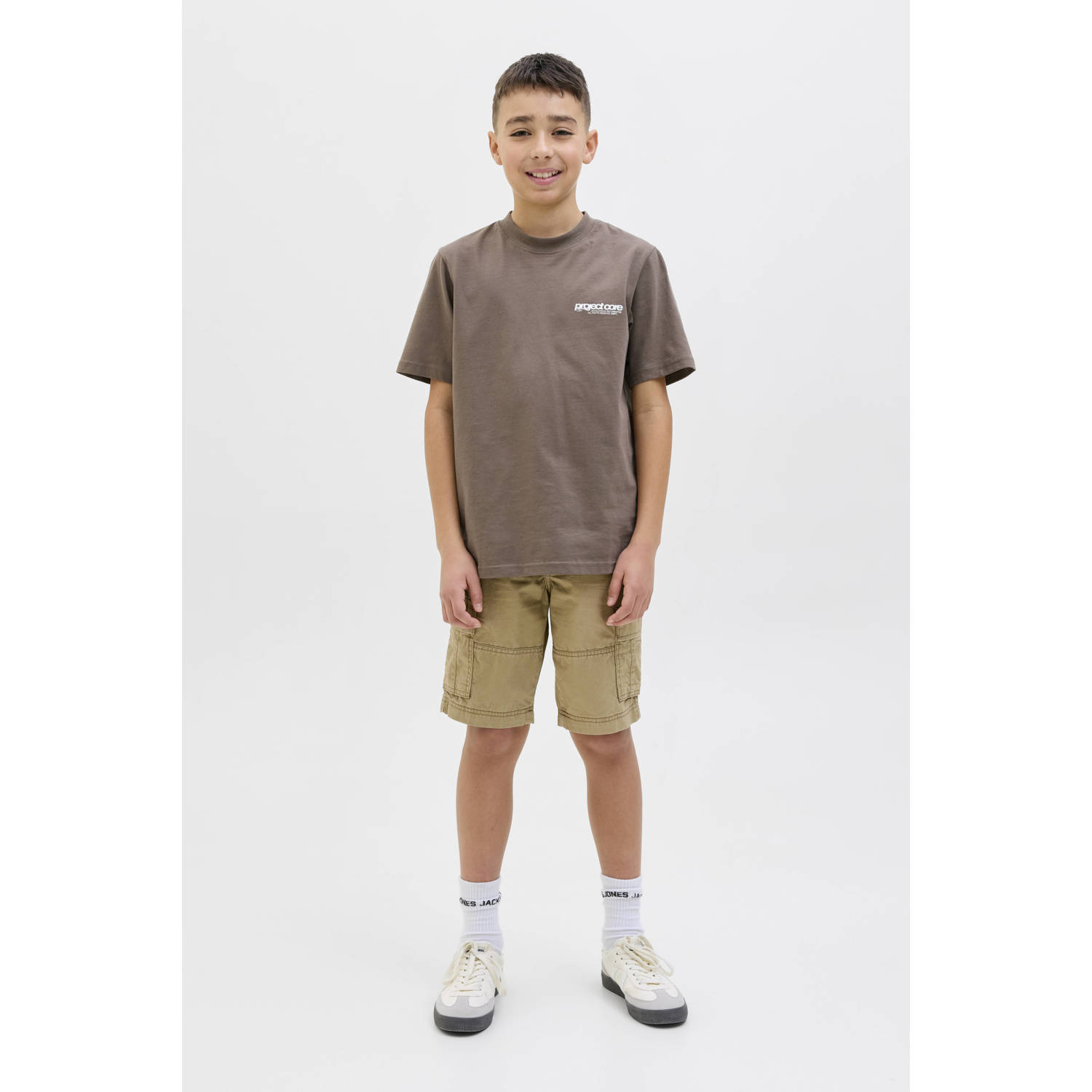 JACK & JONES JUNIOR relaxed cargo short lichtbruin