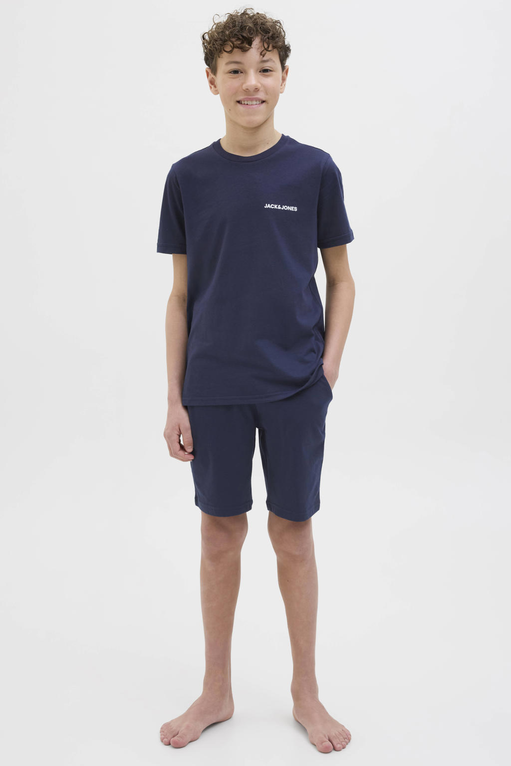 JACK & JONES JUNIOR T-shirt + korte broek donkerblauw