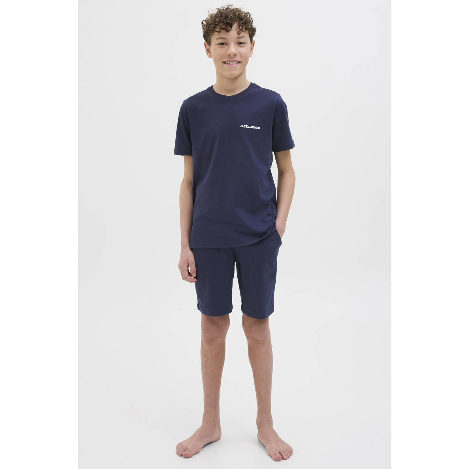 JACK & JONES JUNIOR T-shirt met korte broek donkerblauw