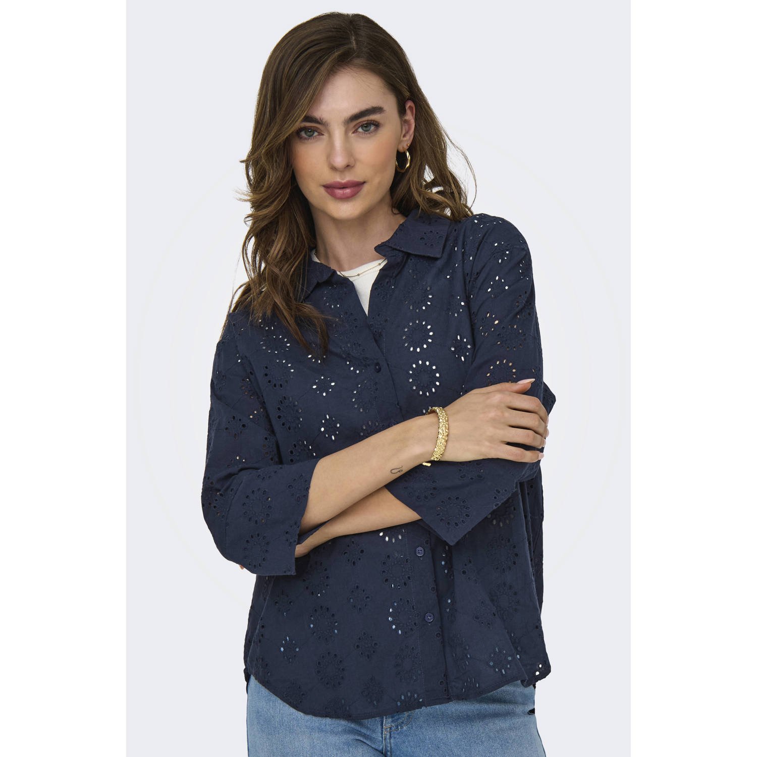 JDY blouse donkerblauw