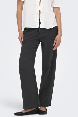 wide leg regular waist casual broek antraciet