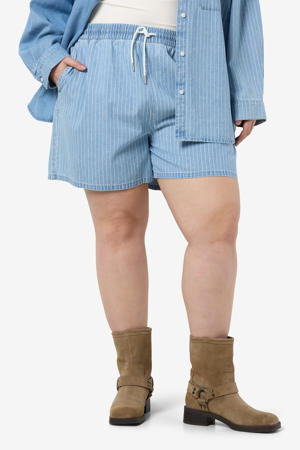 regular waist denim short light blue denim