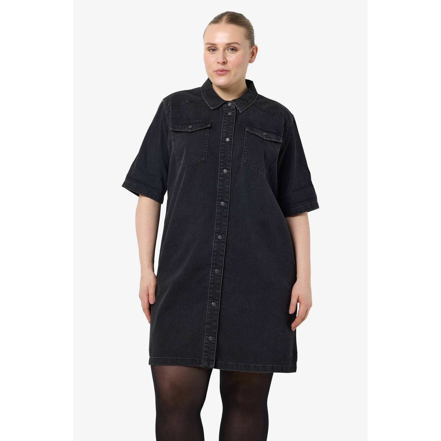 NOISY MAY Curve spijkerjurk black denim