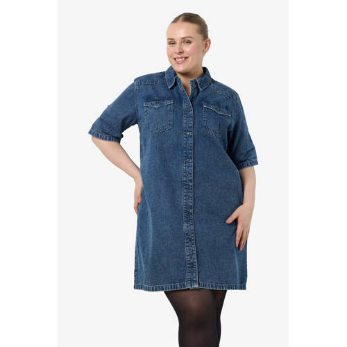 NOISY MAY Curve spijkerjurk dark blue denim afbeelding