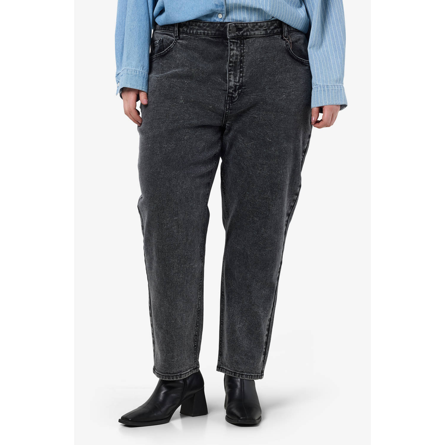 NOISY MAY Curve high waist grey denim