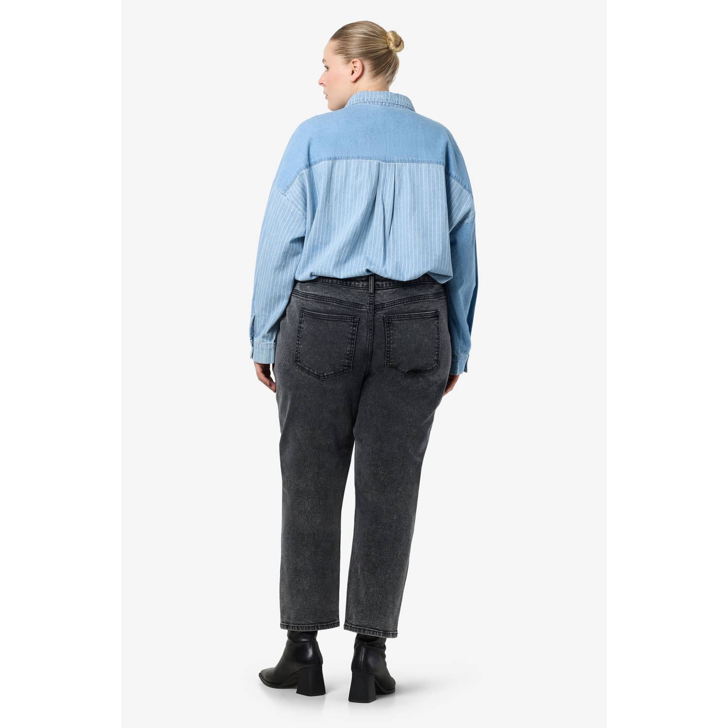 NOISY MAY Curve high waist grey denim