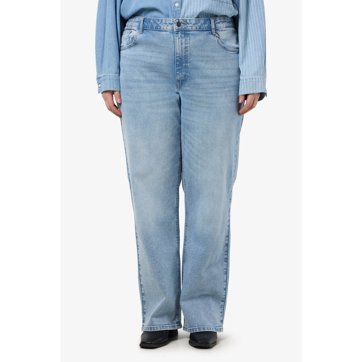 NOISY MAY Curve high waist light blue denim