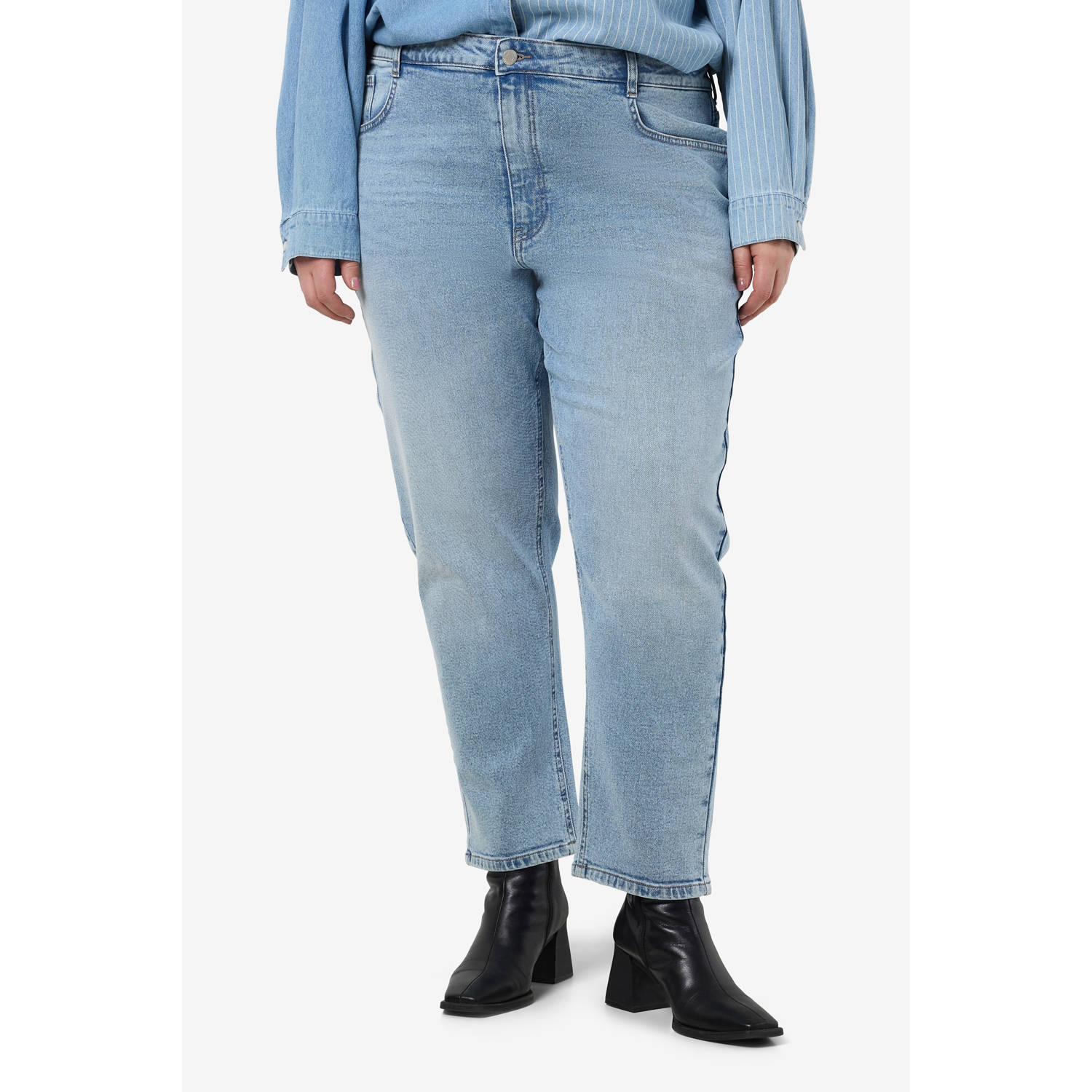 NOISY MAY Curve high waist light blue denim