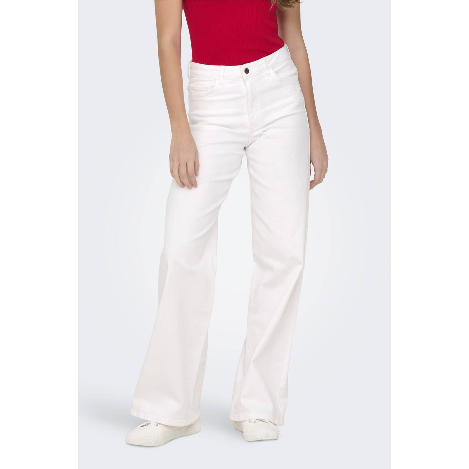 JDY High-waist jeans FELINA-FINA HW WIDE WHITEJNS DNM NOOS