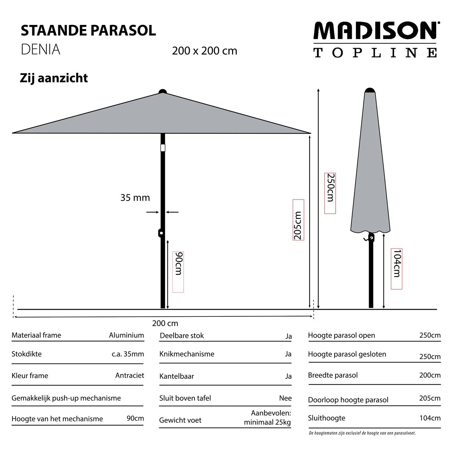 Madison Parasol Denia (200x200 cm)