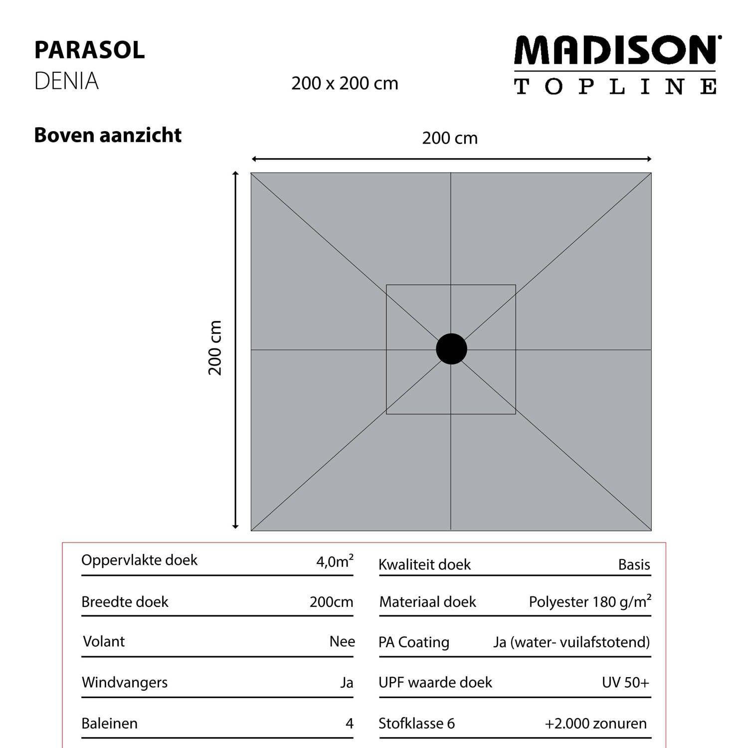 Madison Parasol Denia (200x200 cm)