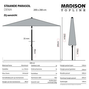 Parasol Denia (200x200 cm)