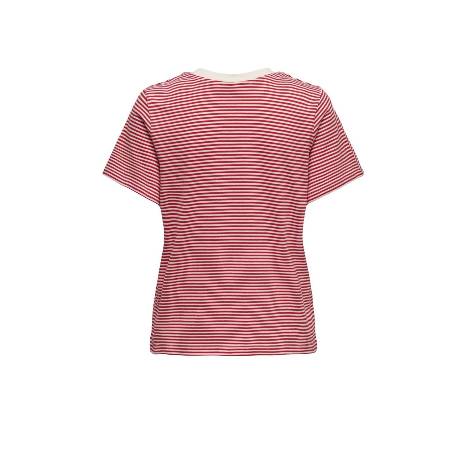 JDY T-shirt rood wit gestreept