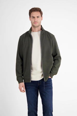 sweatvest met textuur donkergroen