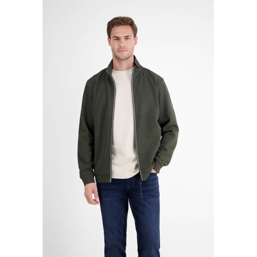 LERROS sweatvest met textuur donkergroen afbeelding