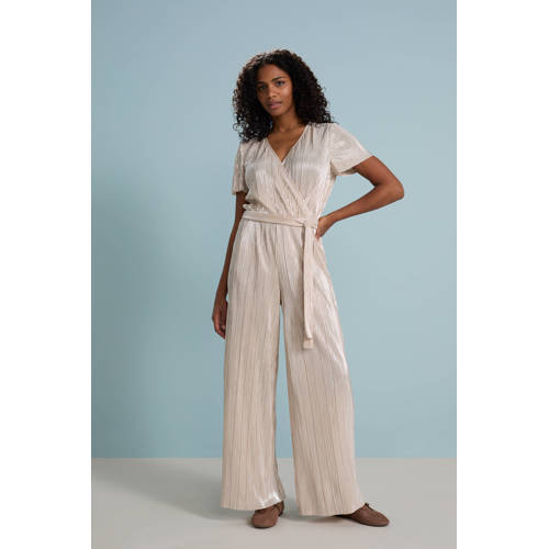 VERO MODA wide leg jumpsuit zilver met lurex afbeelding